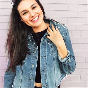 GRLFRND Denim cropped jacket.